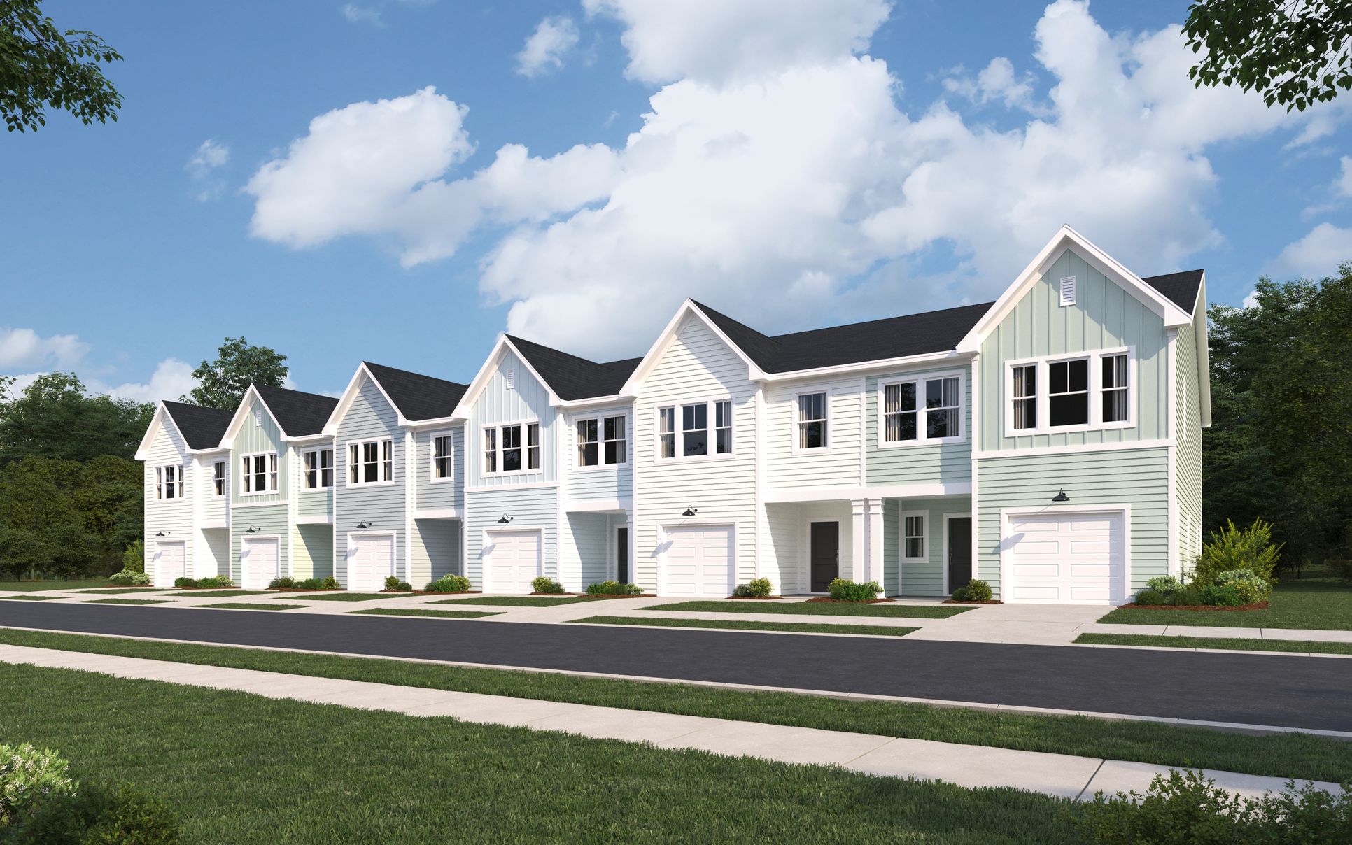 Exterior:Patriot Park Carson 6 Unit Plex B TH Gen3 elev DAY