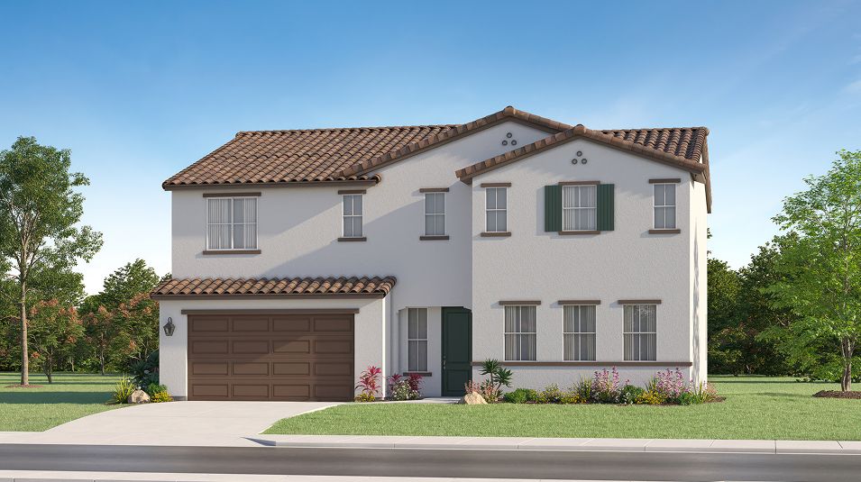 Elevation A - Hillside Meadows Residence 3 Spanish Home Exterior