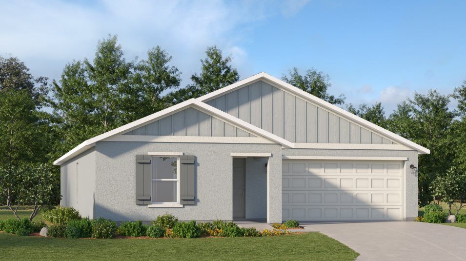 Elevation C - A farmhouse-inspired ranch exterior