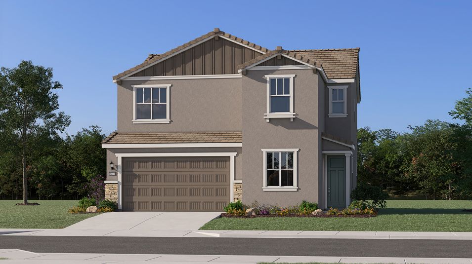 Elevation B - Craftsman home exterior