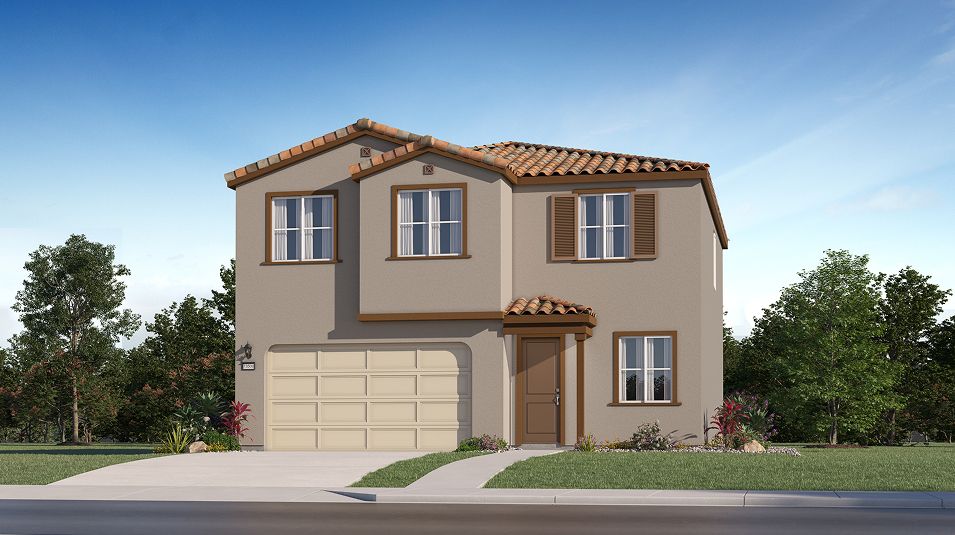 Elevation A - Spanish home exterior