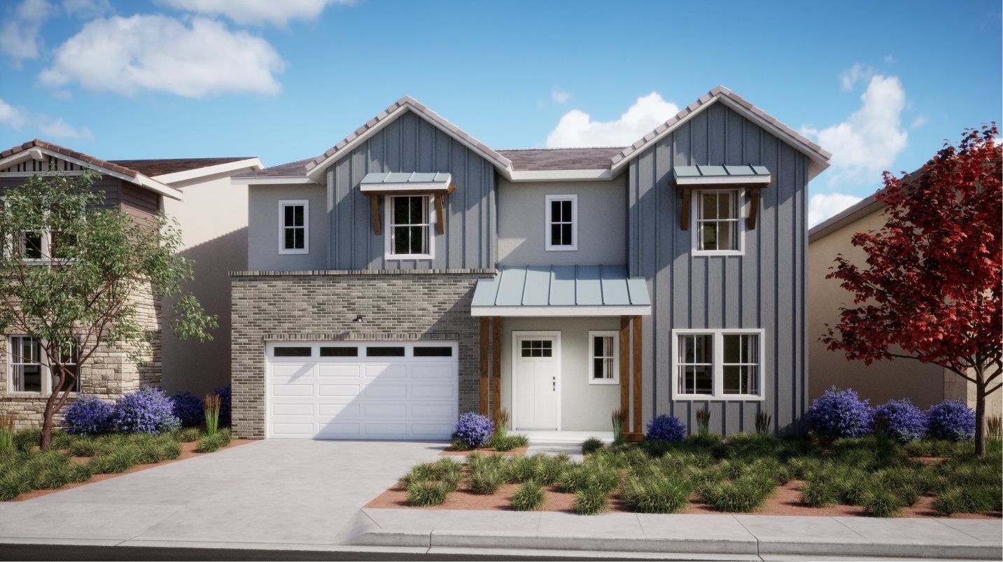 Elevation B - Farmhouse home exterior