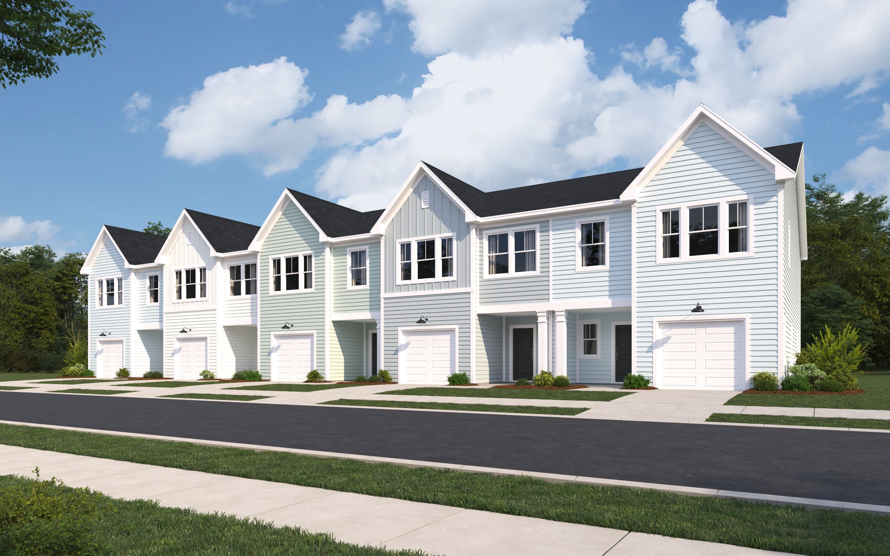 Exterior:Patriot Park Carson 5 Unit Plex A TH Gen3 elev DAY