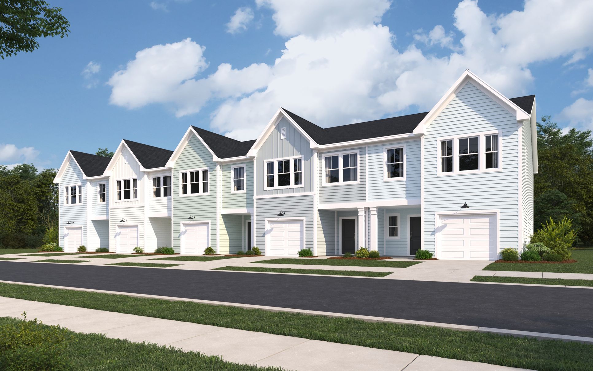 Exterior:Patriot Park Carson 5 Unit Plex A TH Gen3 elev DAY