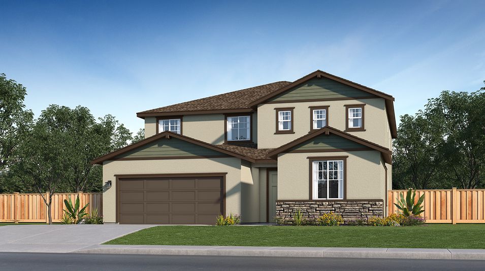 Elevation D - Craftsman Bungalow Home Exterior