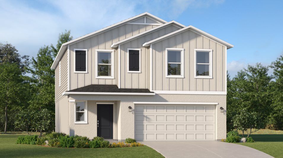 Elevation C - A farmhouse-inspired exterior