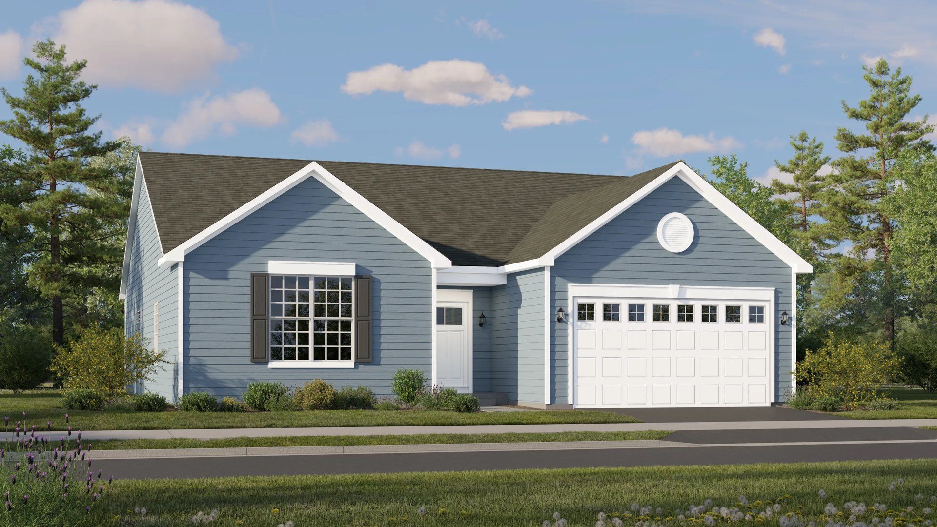 Elevation A - Home exterior render streetview