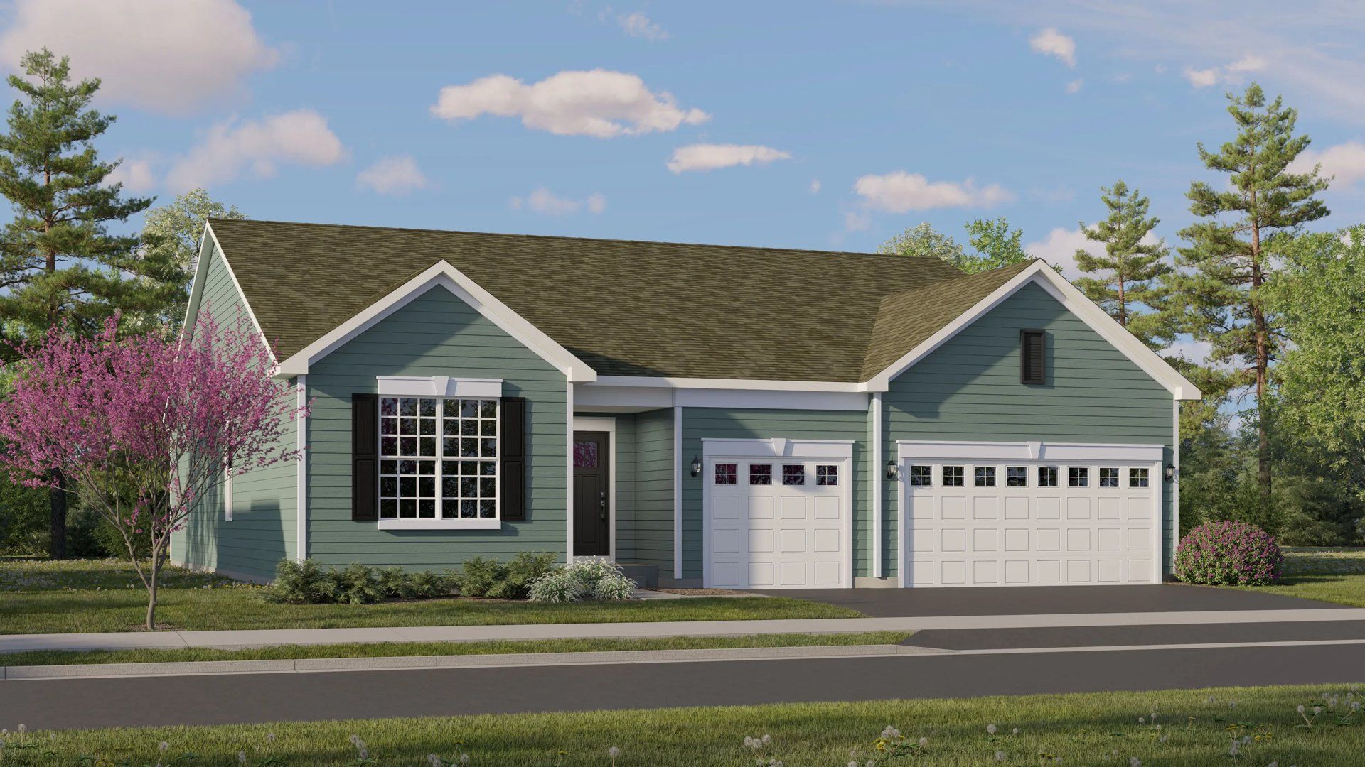 Elevation A - Home exterior render streetview