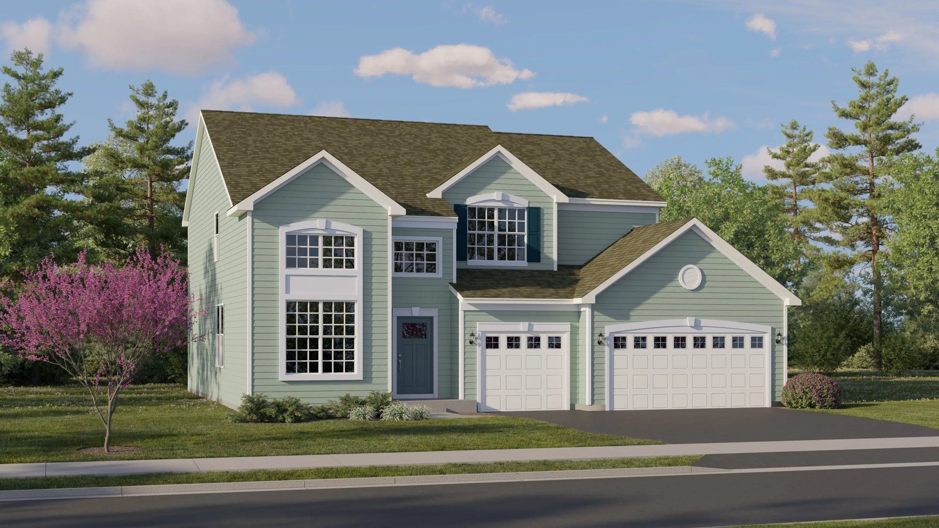 Elevation A - Home exterior render streetview