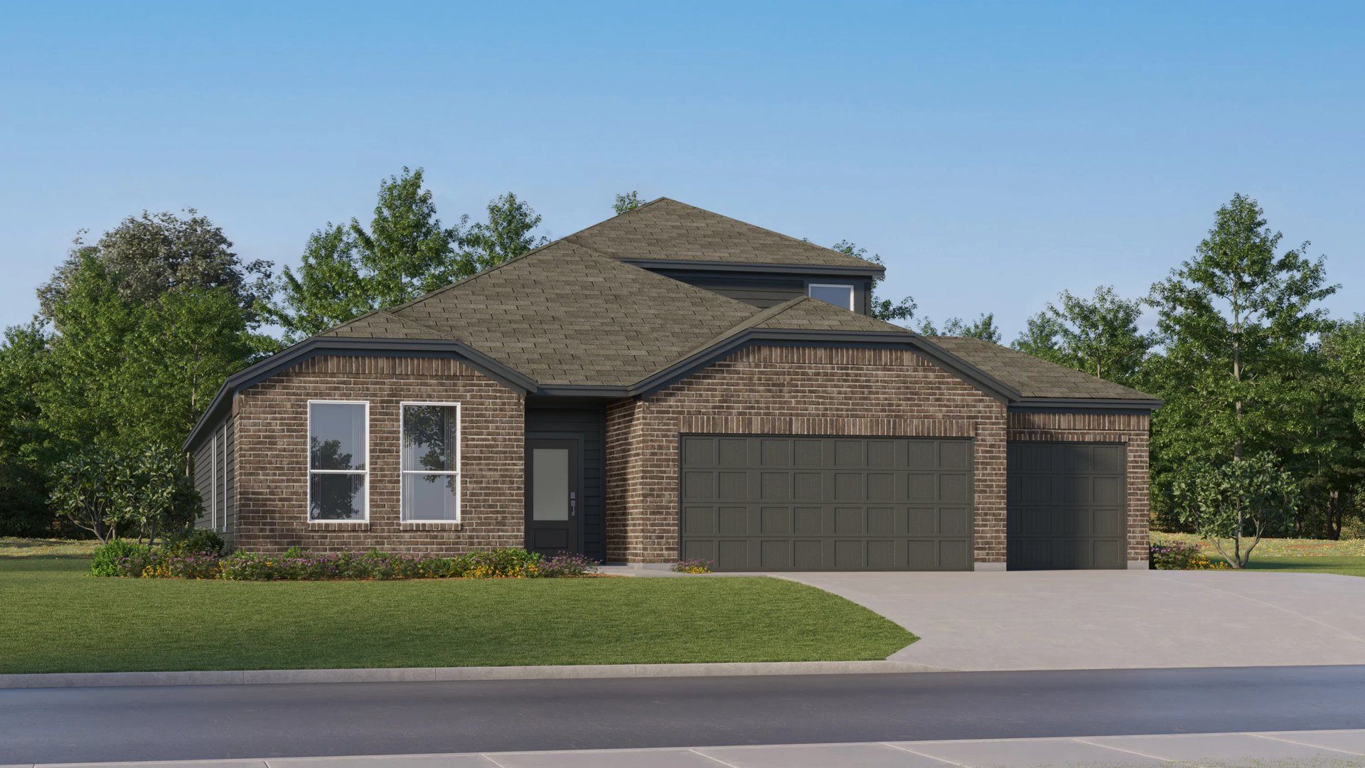 Elevation C1 - Exterior C with landscaping