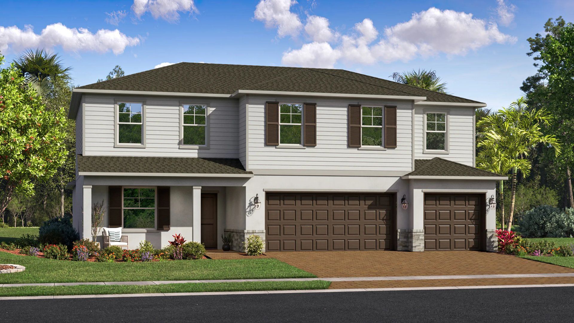 Elevation D - Exterior D with landscaping