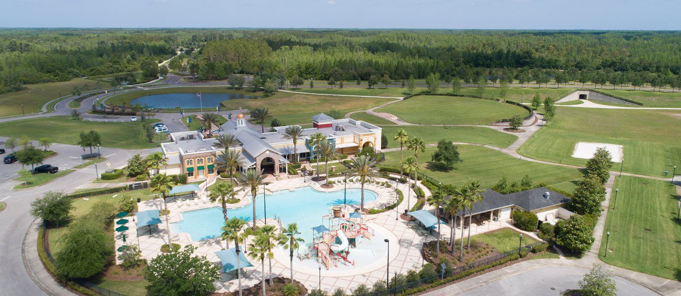 Aerial view of Connerton Clubhouse and pool