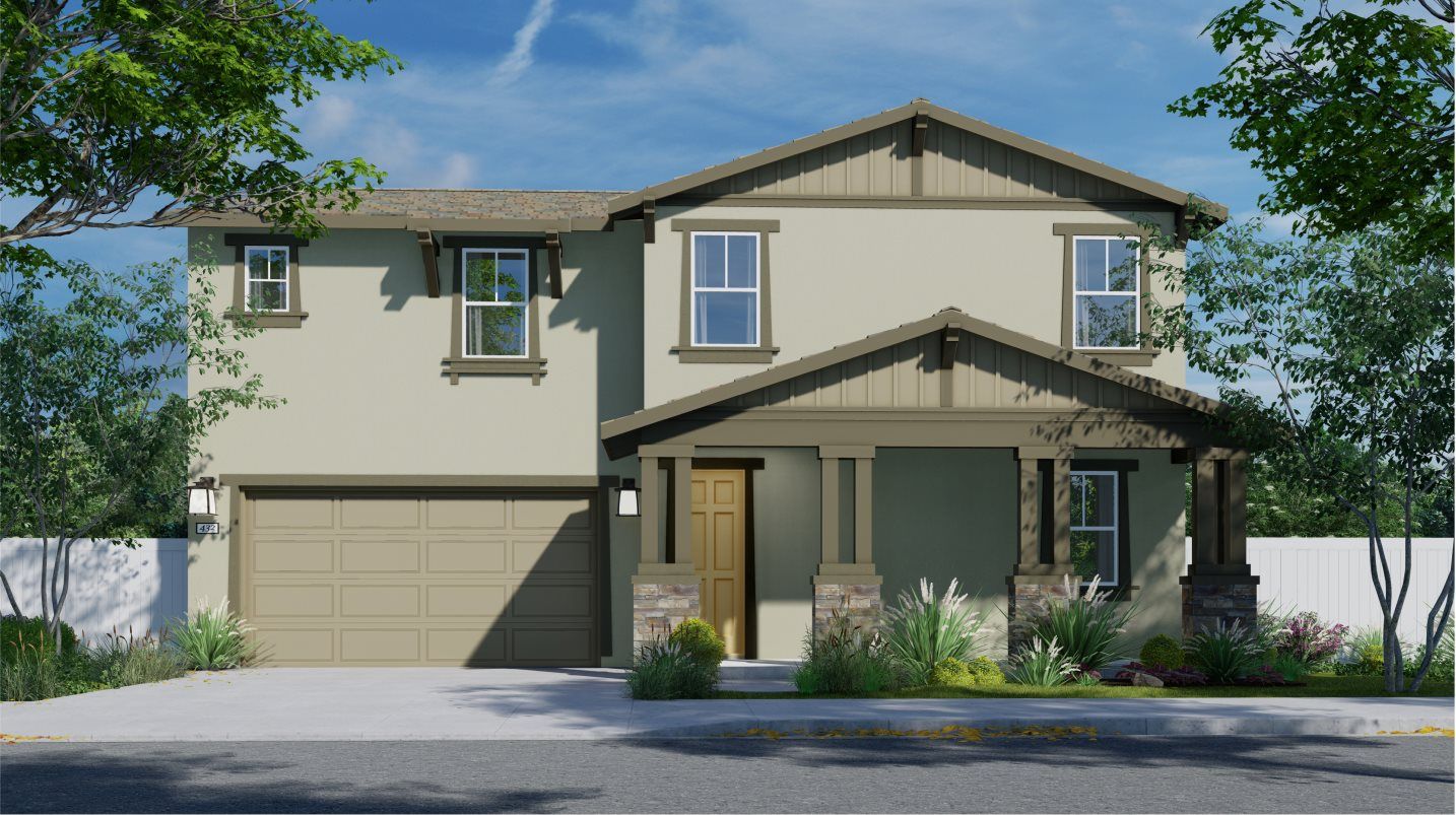 Elevation B - The Woods Fullerton Res 3104 Craftsman