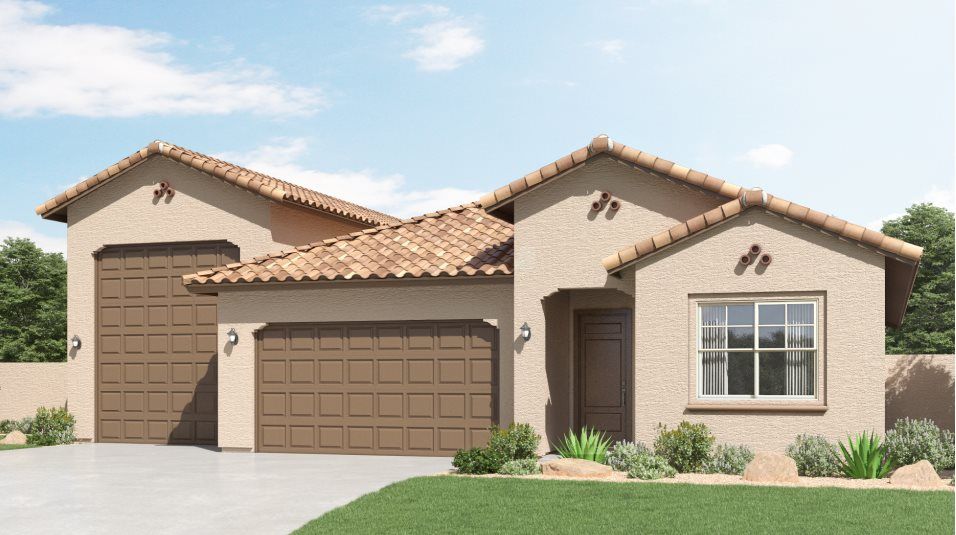 Elevation A - Spanish Colonial home rendering image