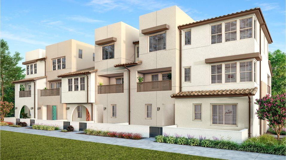 Elevation A1 - Spanish-style townhome exterior