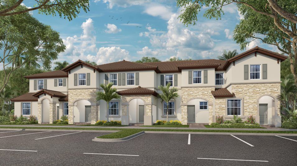 Elevation AE - A front view of Townhomes