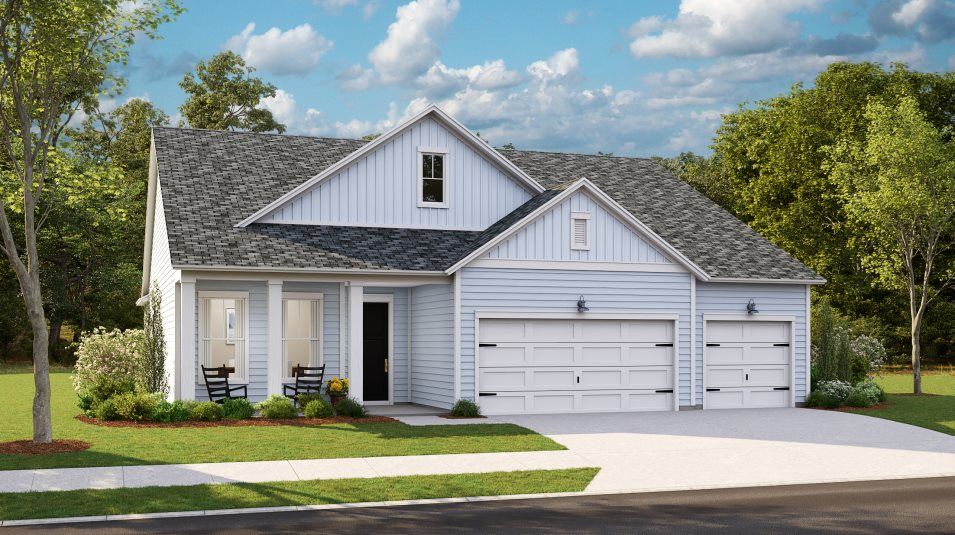 Elevation A6 - Redbud farmhouse-inspired exterior