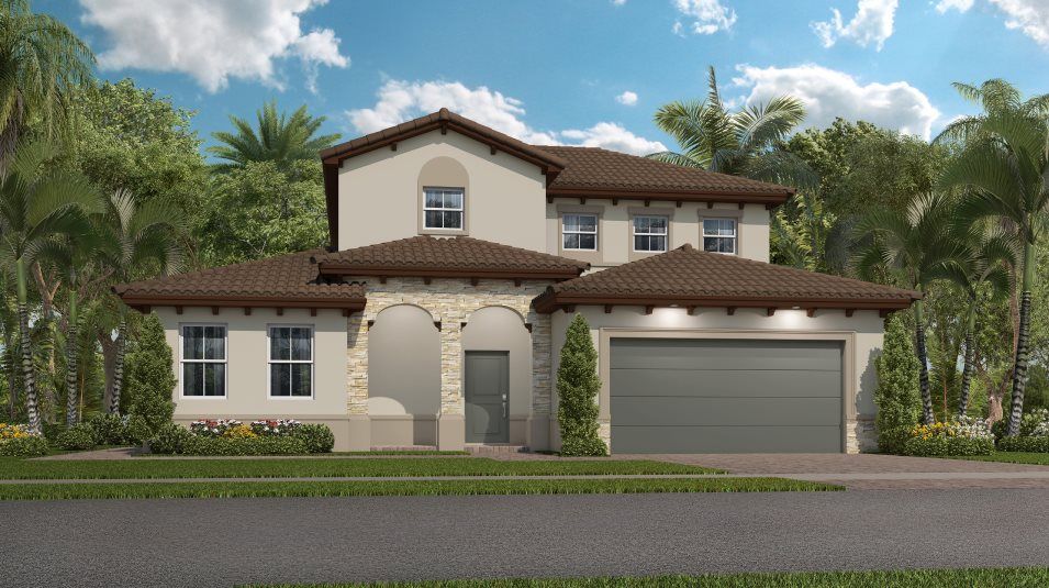 Elevation A1 - A Mediterranean-inspired exterior