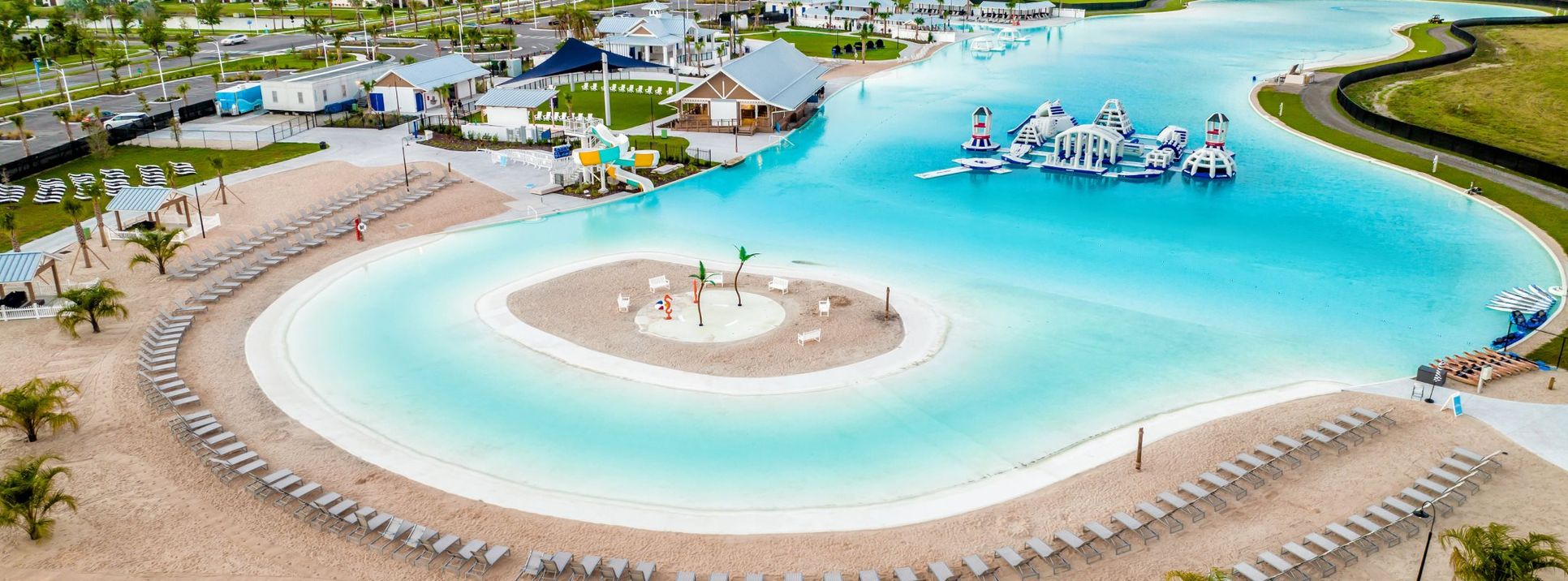 Aerial view of the beach at lagoon