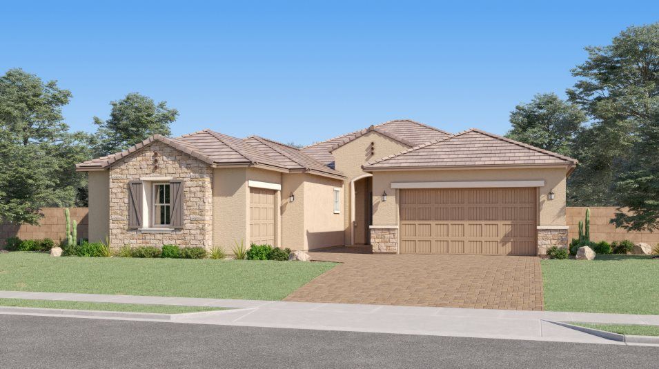 Elevation F - French Country home exterior image