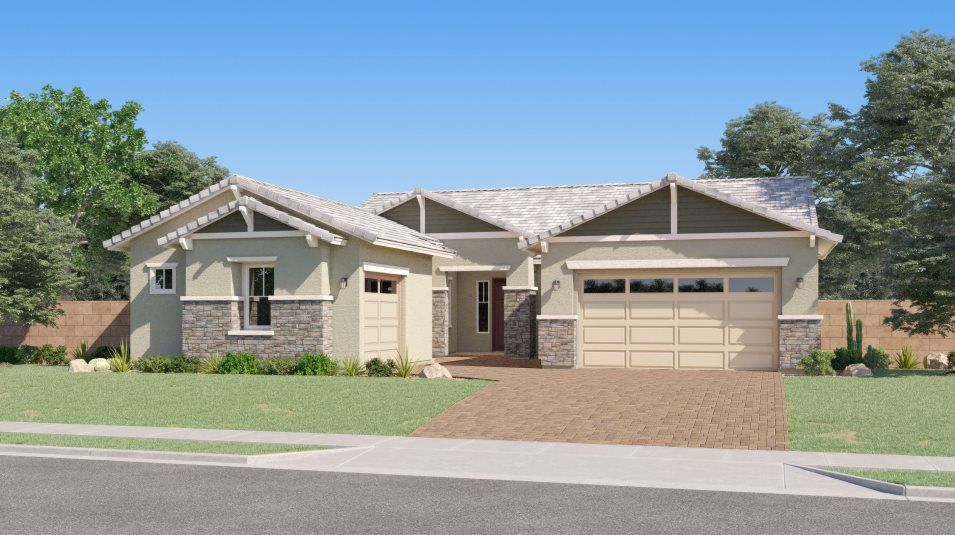 Elevation C - Craftsman home exterior imag