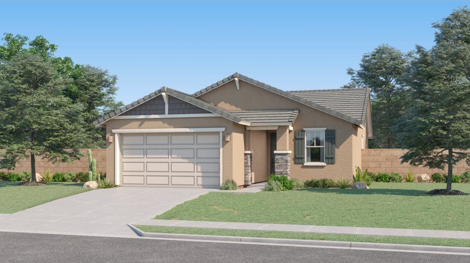Elevation C - Craftsman home exterior rendering