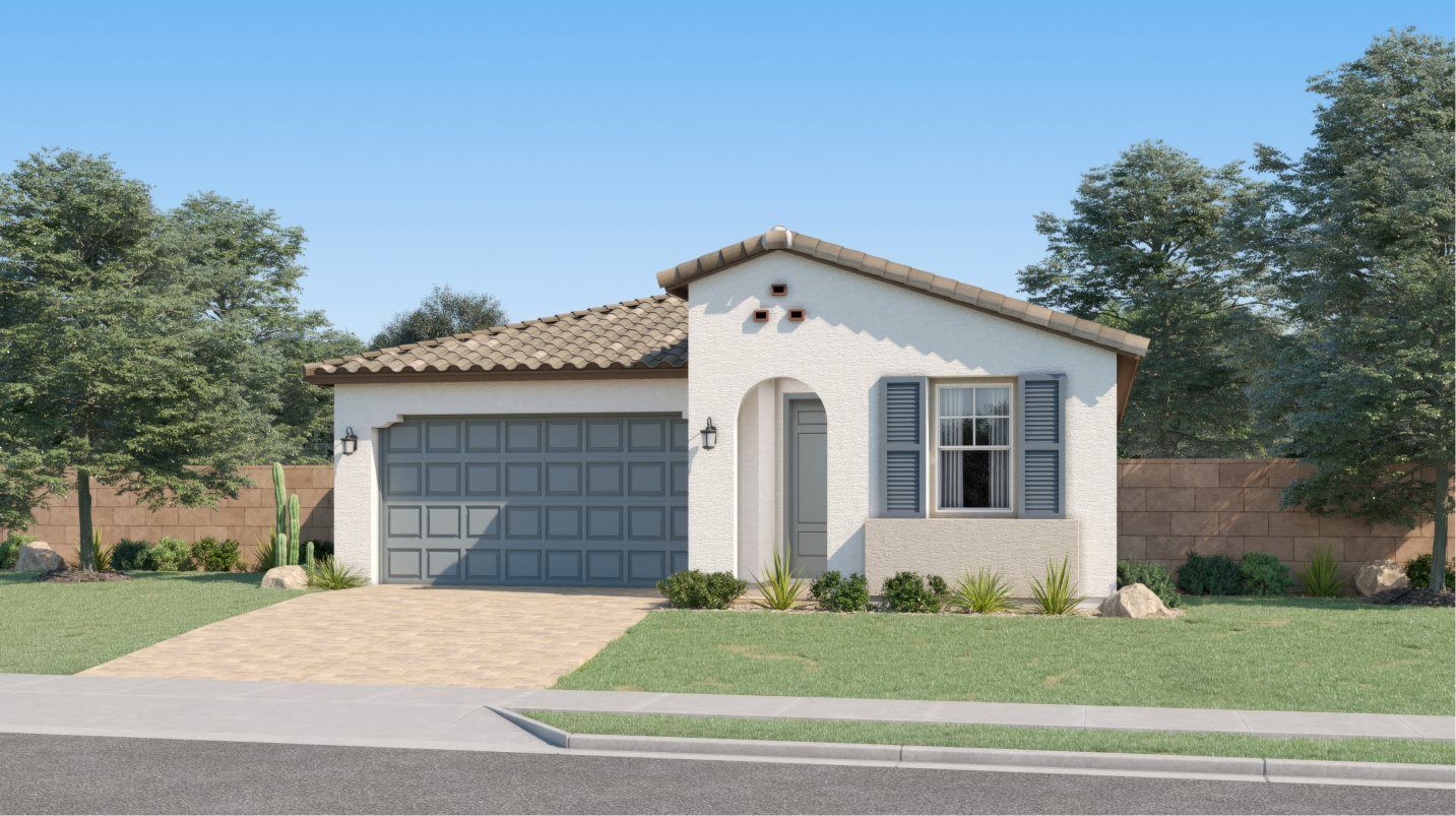 Elevation A - Western Garden Ironwood Spanish Colonial rendering