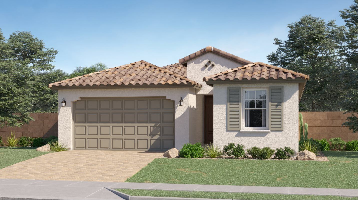 Elevation A - Western Garden Lewis Spanish Colonial rendering