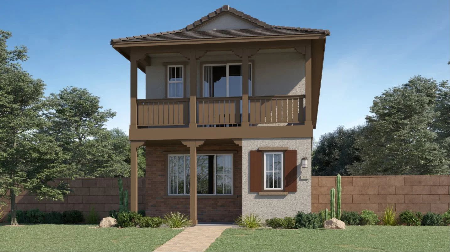 Elevation D - Monterey-style home