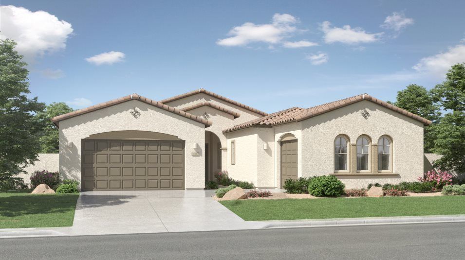 Elevation A - Spanish Colonial home exterior