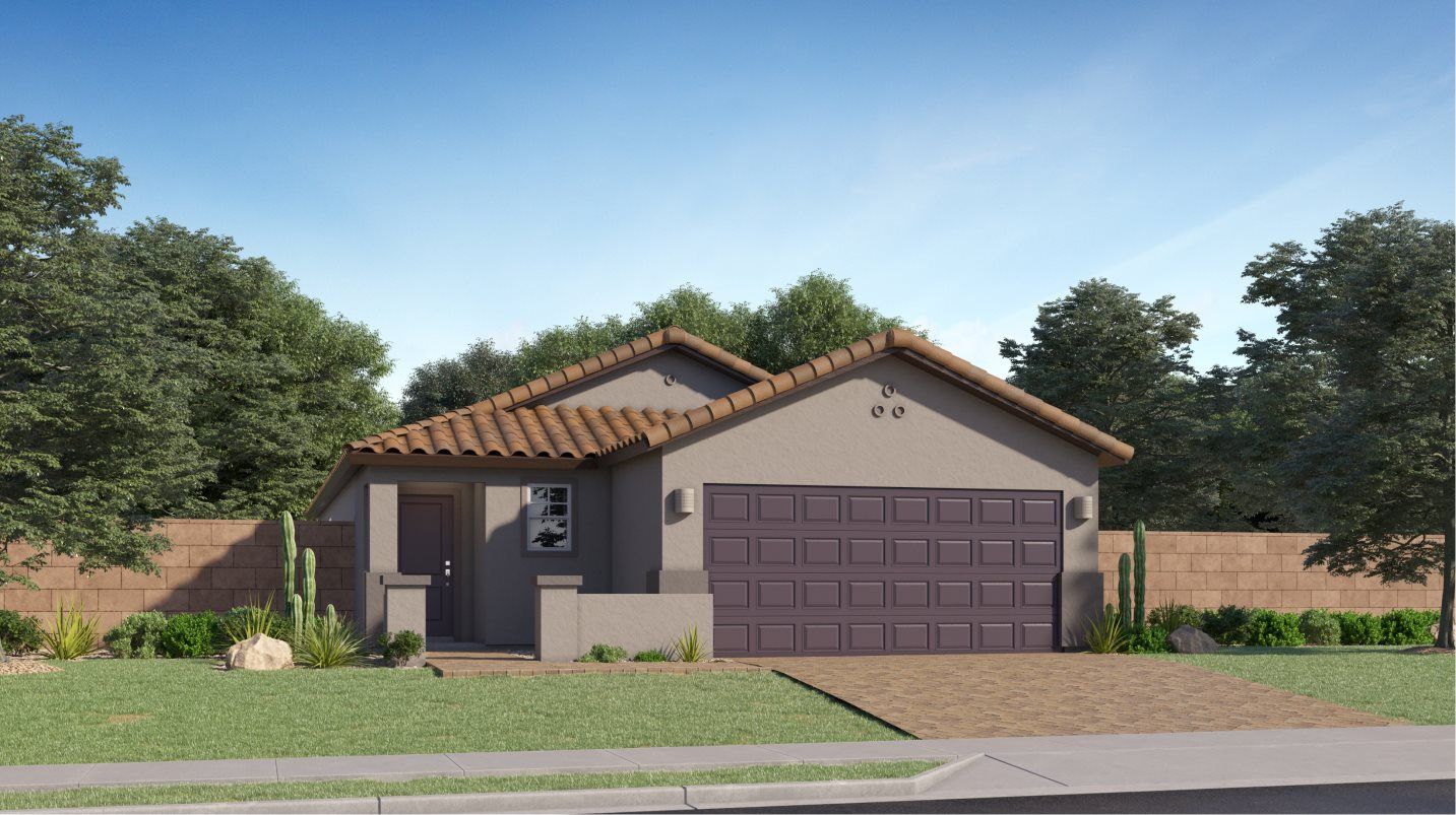 Elevation A - Cambria Spanish Colonial rendering