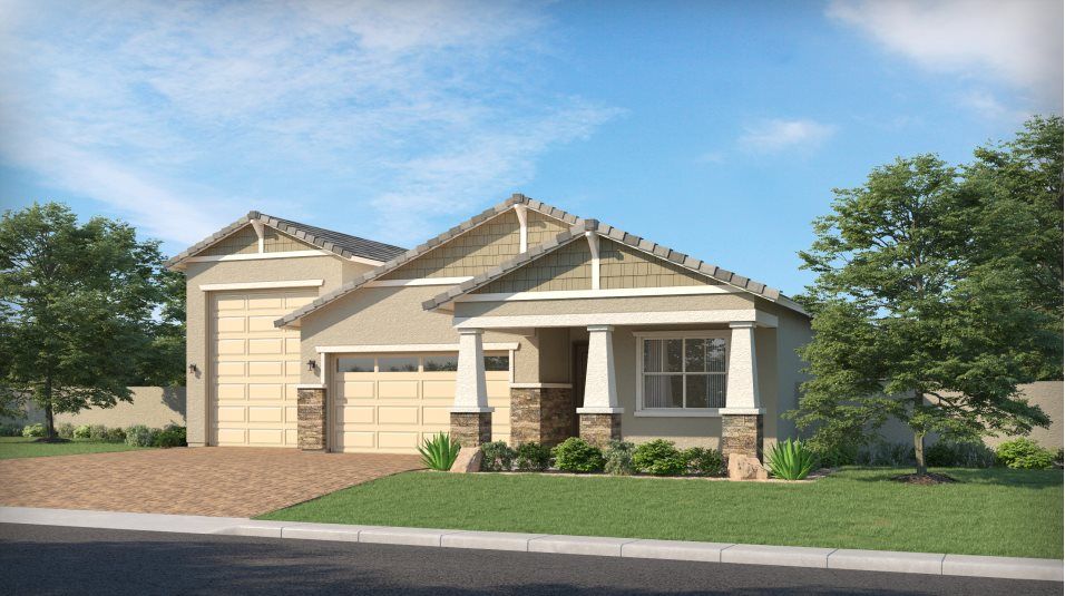 Elevation C - Craftsman style home rendering