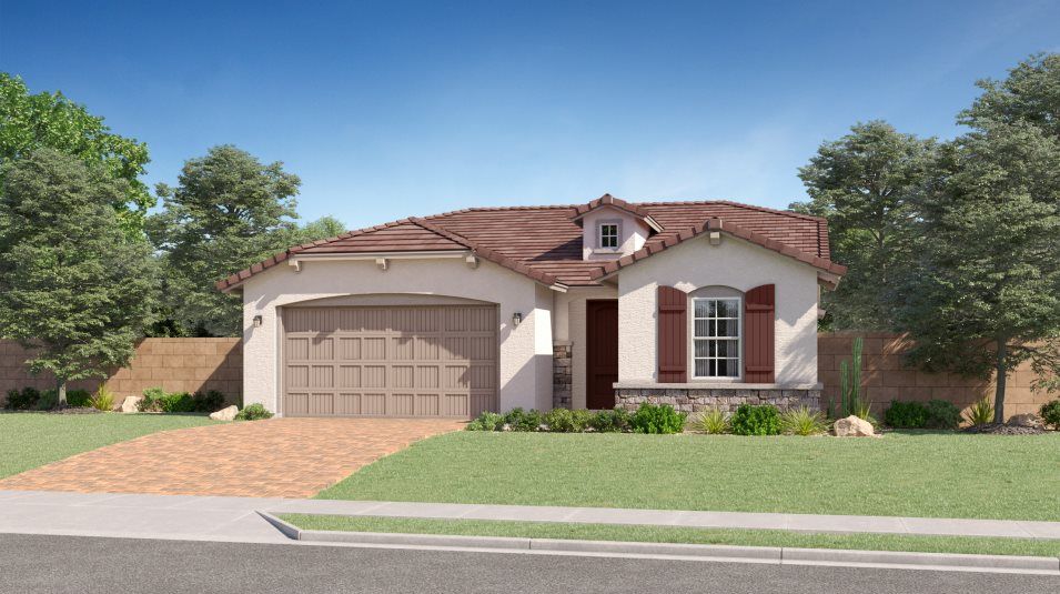 Elevation M - Cottage home exterior rendering
