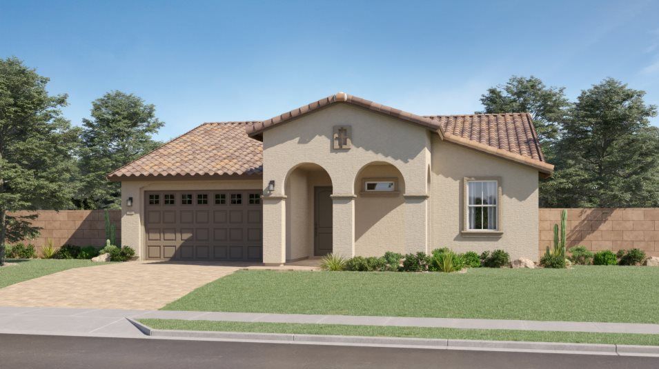 Elevation A - Spanish home exterior