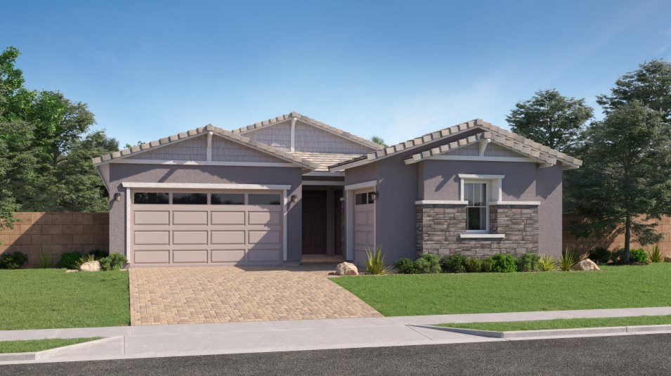 Elevation C - Craftsman home exterior