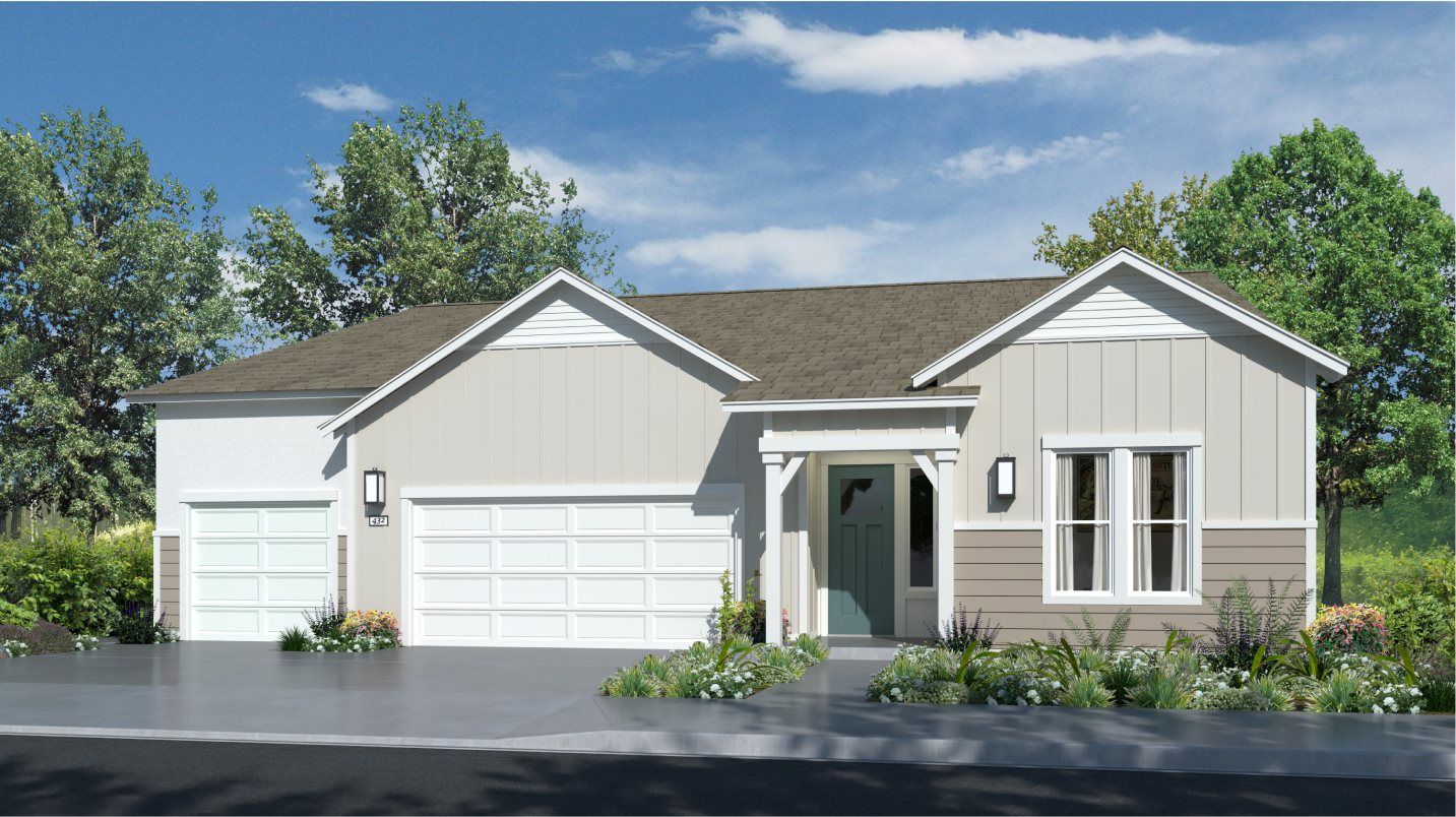 Elevation A - Farmhouse home exterior