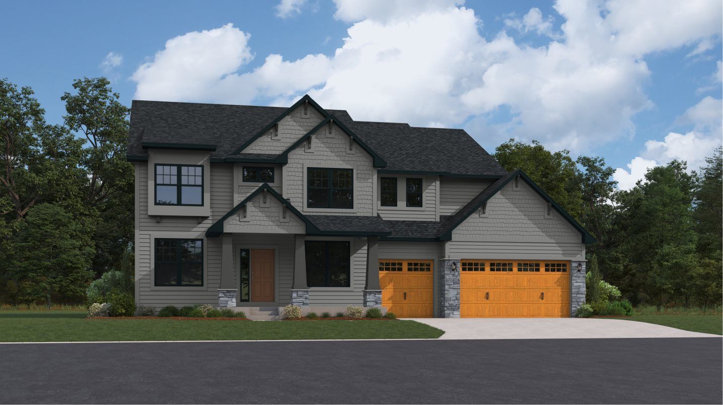 Elevation A3 - Charlotte Craftsman exterior rendering