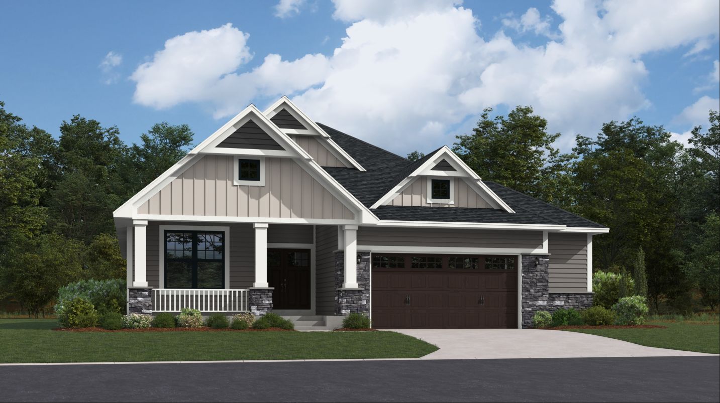 Elevation B2 - Madrid Exterior Rendering - Craftsman