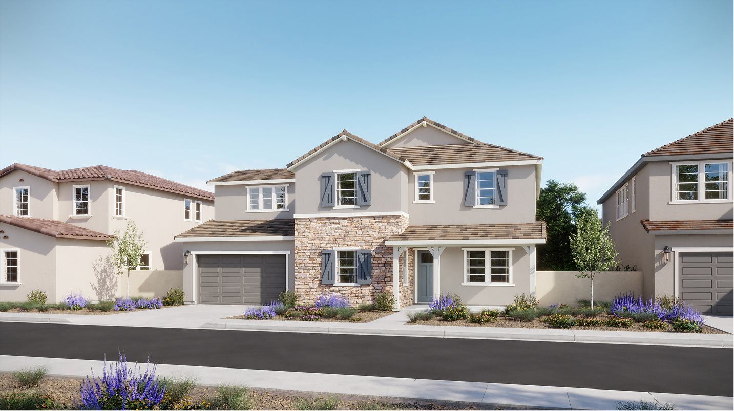 Elevation B - French home exterior