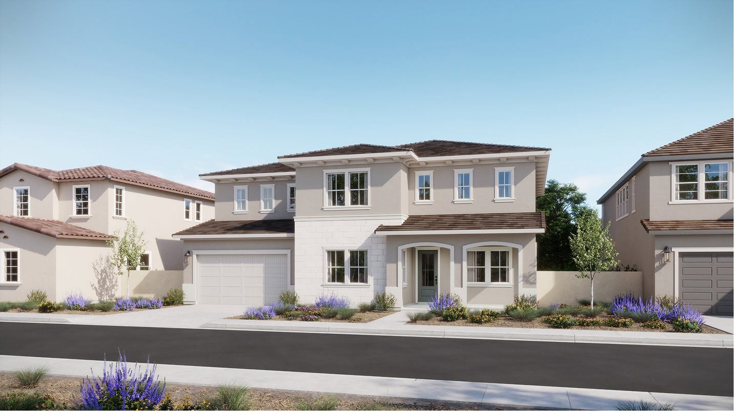 Elevation D - Italian style home exterior