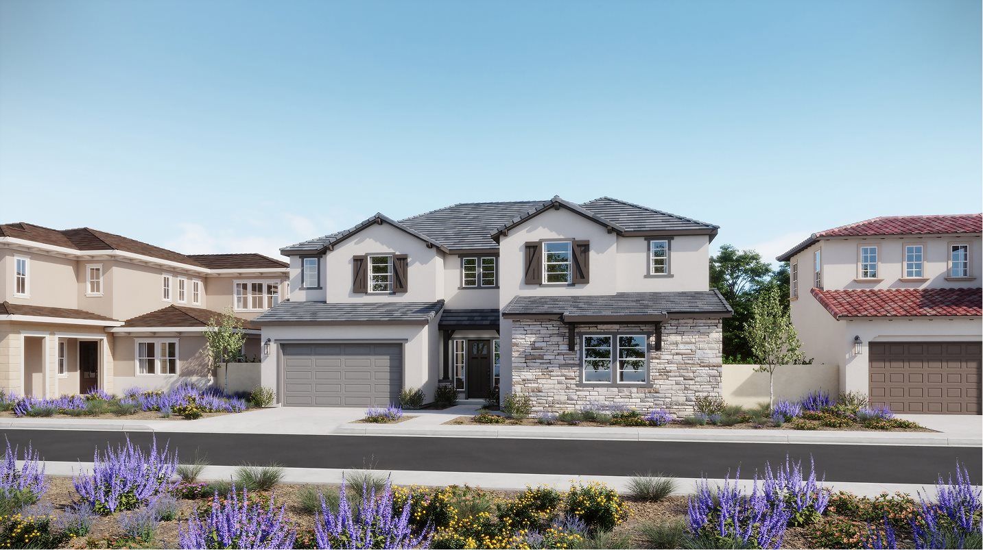 Elevation B - French home exterior