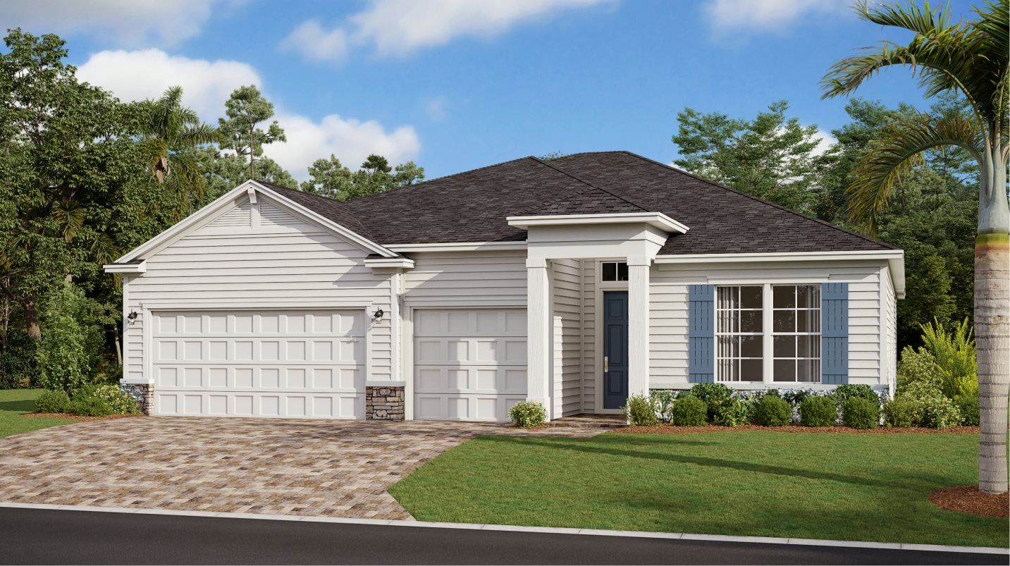 Elevation HB - A coastal ranch-inspired exterior