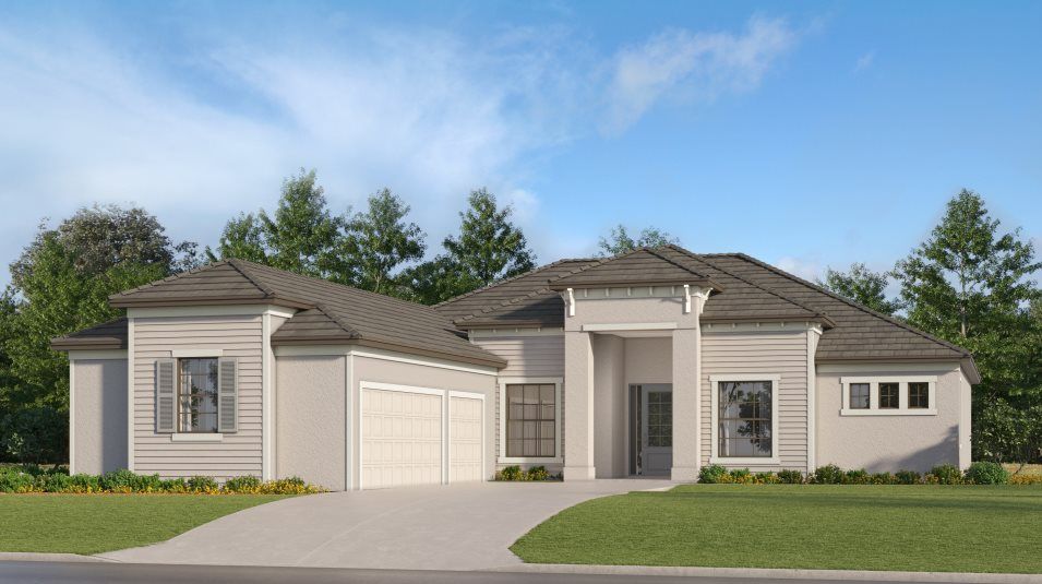 Elevation D - A modern coastal-inspired exterior