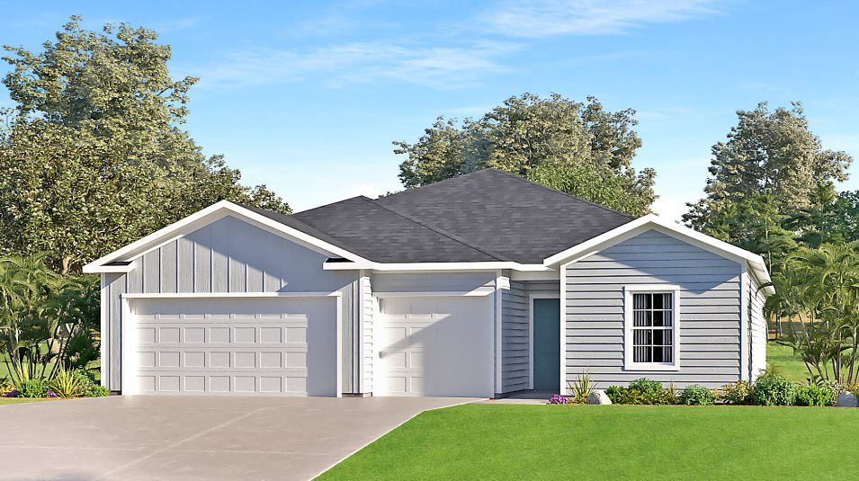 Elevation HB - This farmhouse-styled exterior