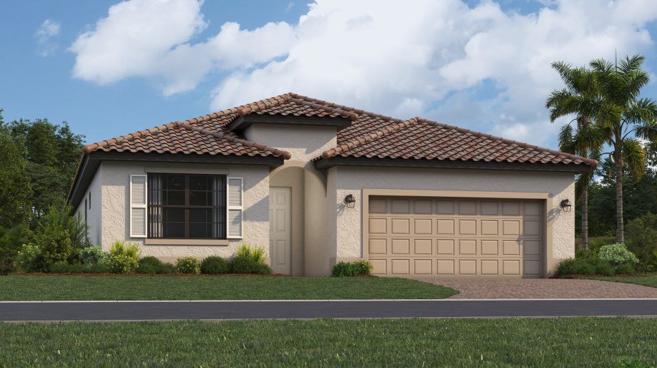 Elevation A - A Spanish-inspired exterior