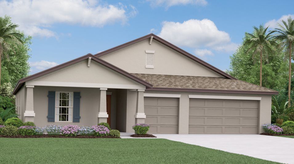 Elevation B - Sante Fe craftsman-inspired exterior