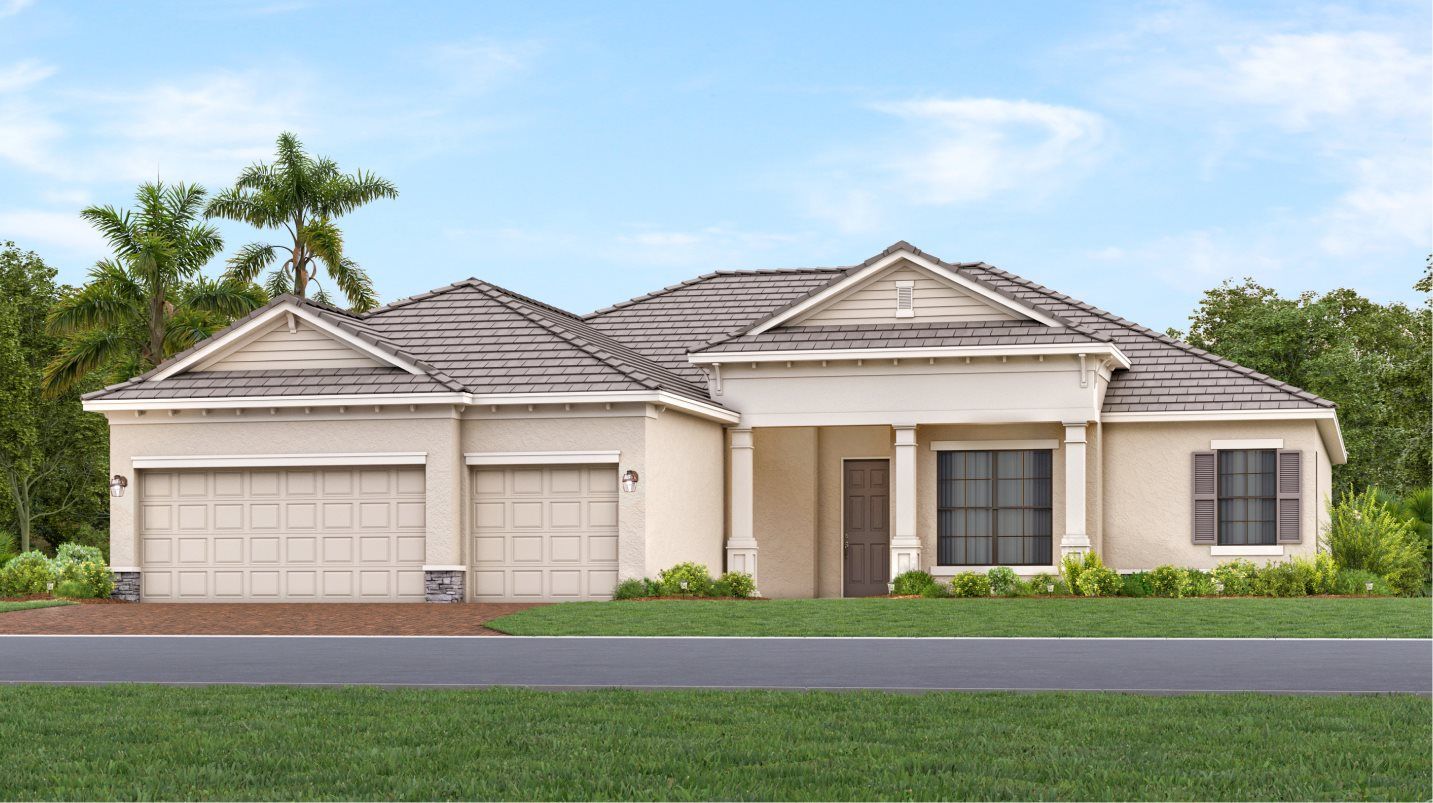Elevation D - A Mediterranean-inspired exterior
