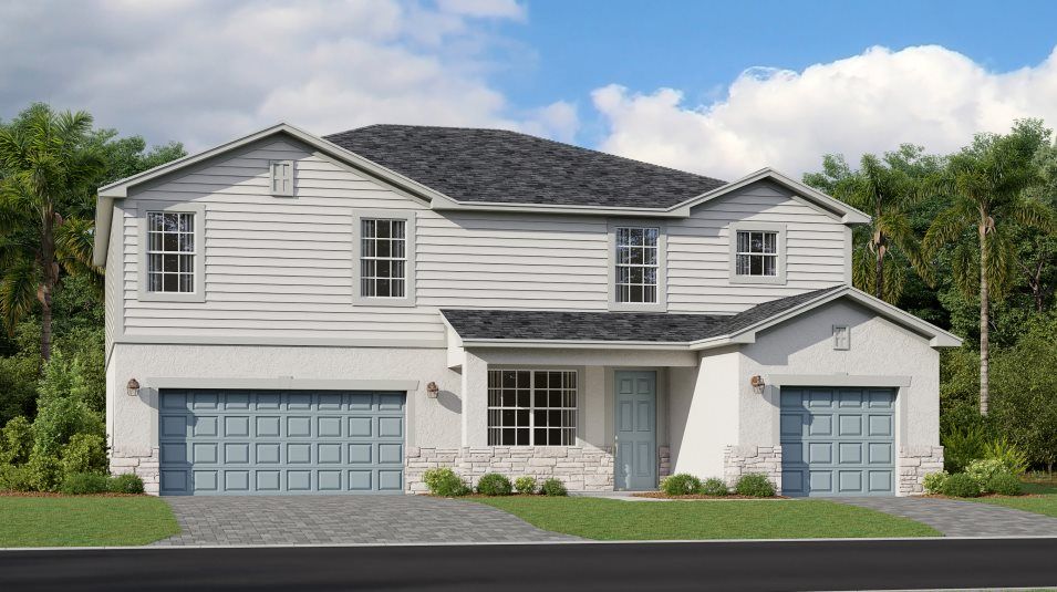 Elevation CS - A classic-inspired exterior with open gable roofli