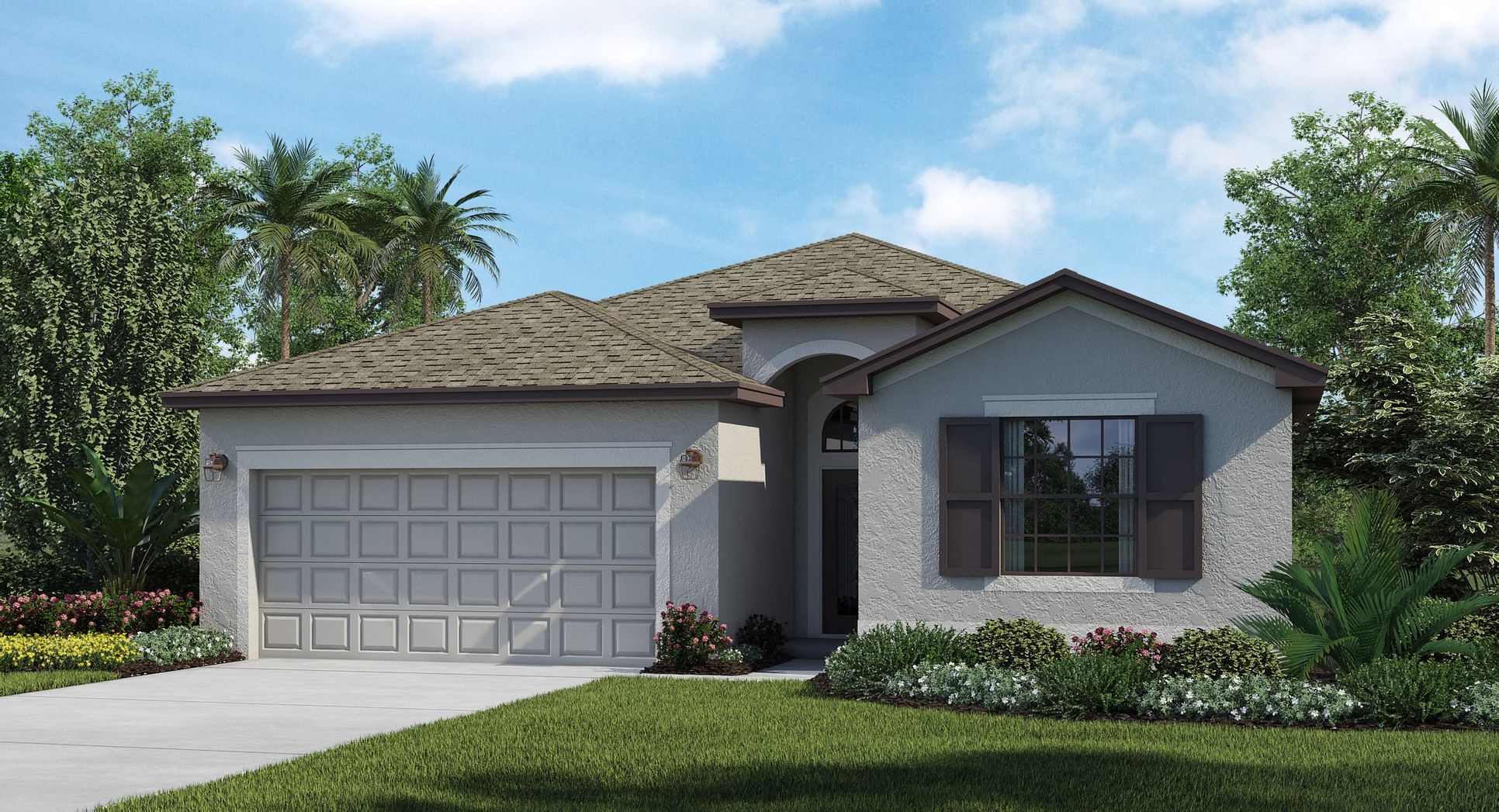 Elevation A - Single-story modern coastal at Trevi