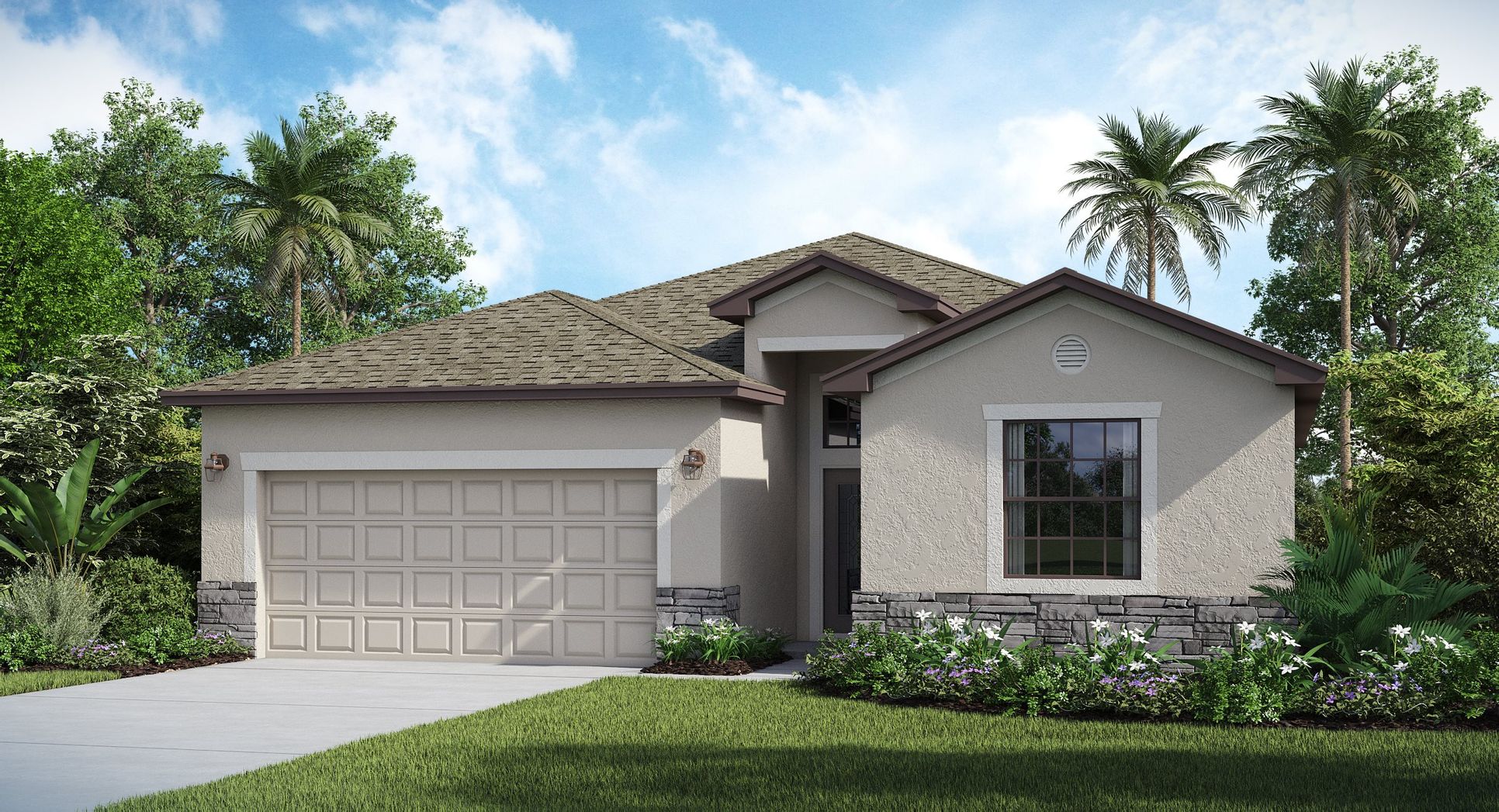 Elevation C - Single-story modern coastal at Trevi